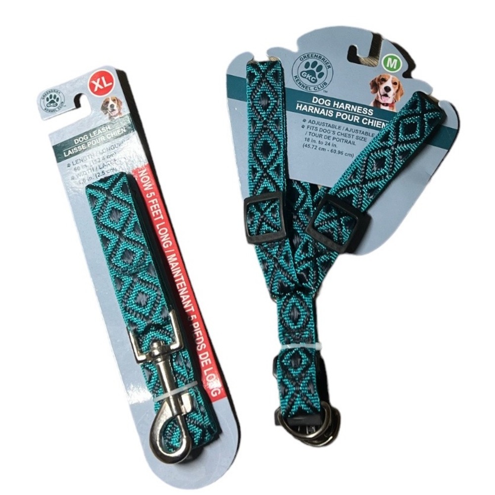 NWT Greenbrier Kennel Club Extra-Large Dog Leashes &  Medium Pet Harness
